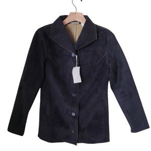NWT🌺Nicole Edwards•Suede Black Jacket